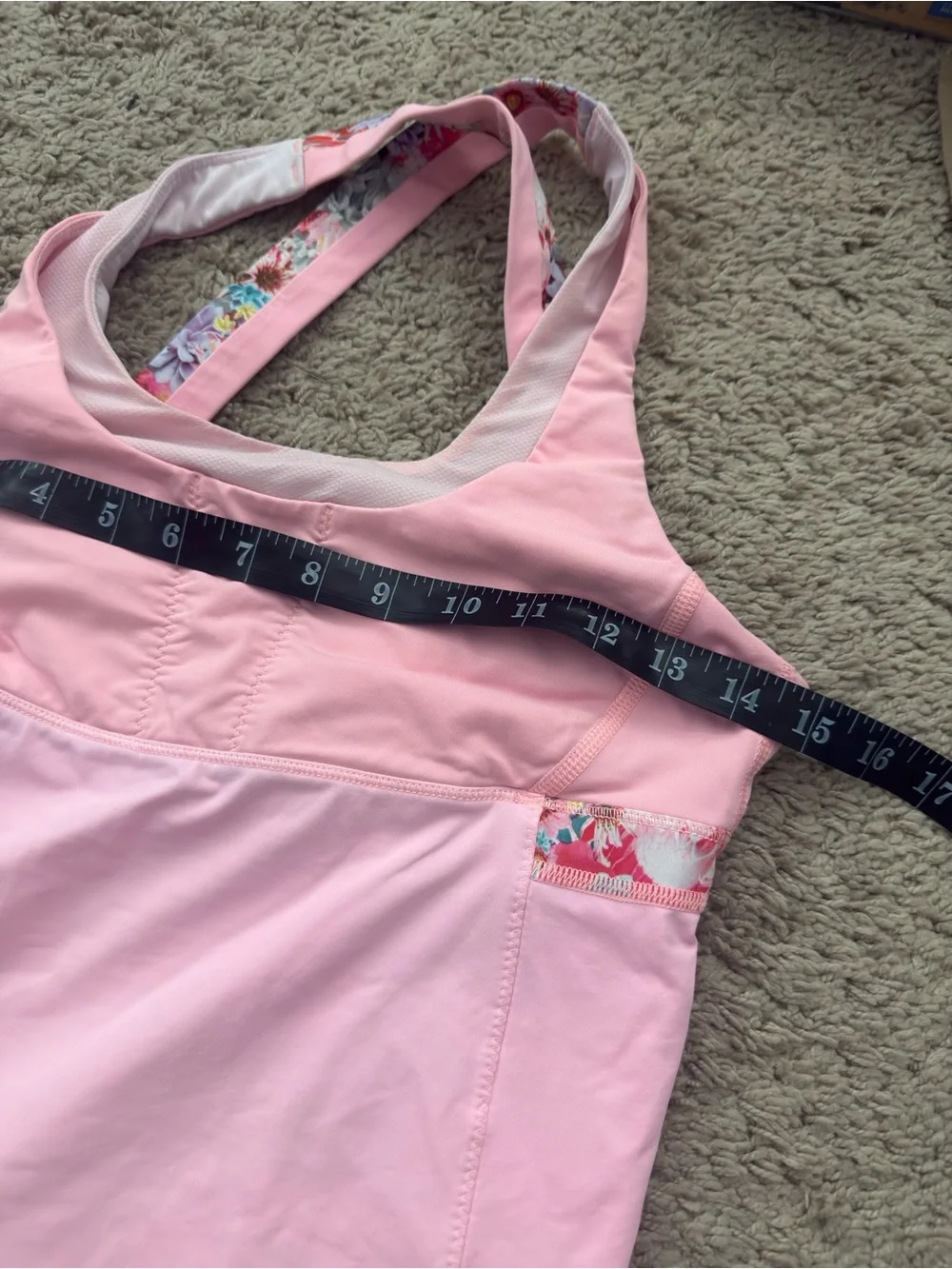 Lululemon Pink Floral Tank Size 8